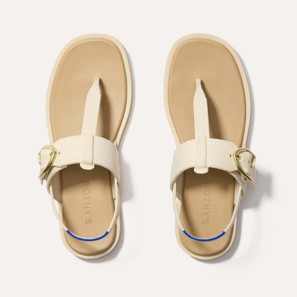Rothy's The T–Strap Sandal - Cream Puff Size 10